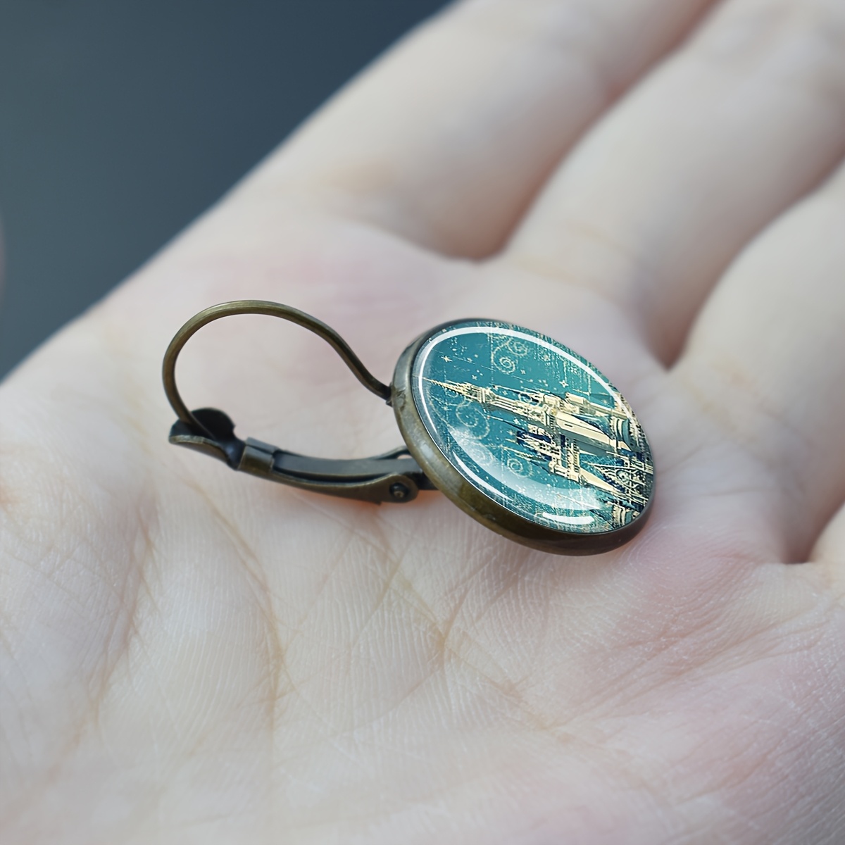 Vintage Castle Theme Round Earrings, Perfect Gift for Her
